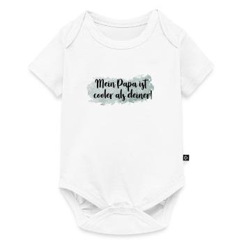 Mein Papa ist cooler als deiner - Baby Premium Kurzarmbody - Weiß - Vorne