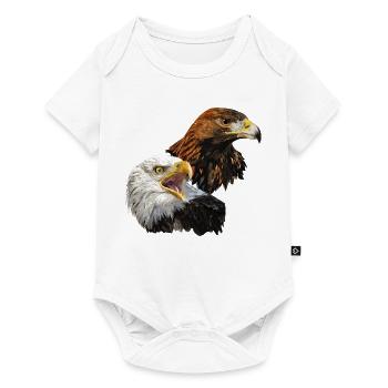 Weißkopfseeadler und Steinadler - Baby Premium Kurzarmbody - Weiß - Vorne