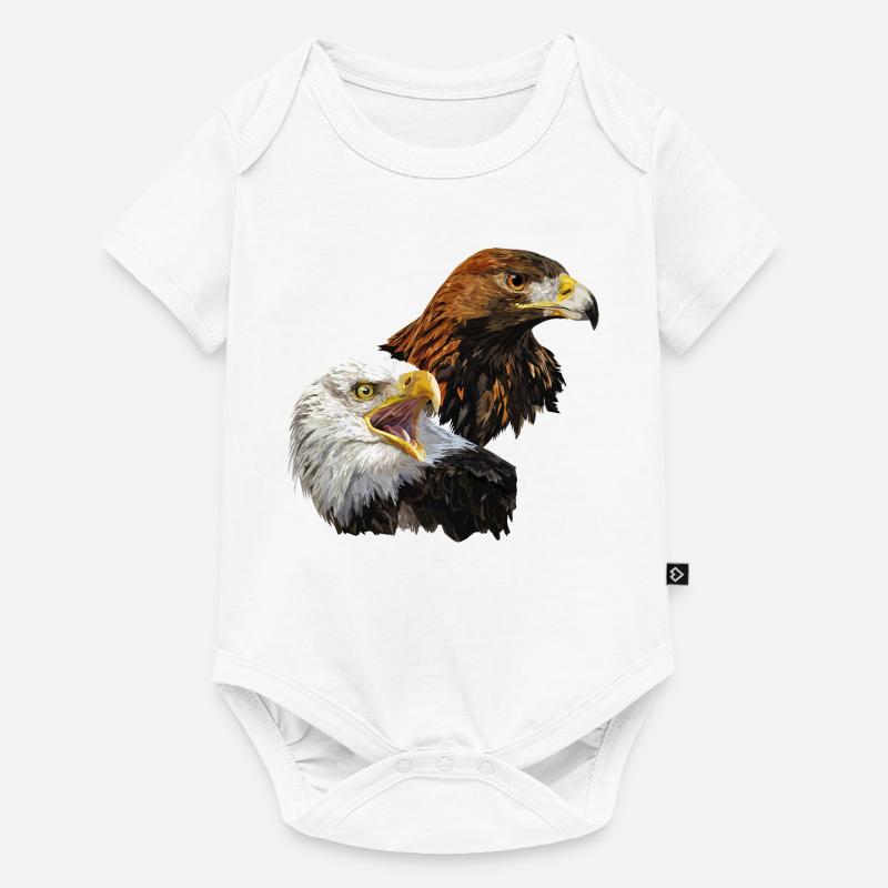 Pygargue à tête blanche et aigle royal - Body à manches courtes Premium Bébé - blanc