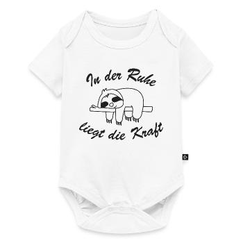 Faultier In der Ruhe liegt die Kraft - Baby Premium Kurzarmbody - Weiß - Vorne