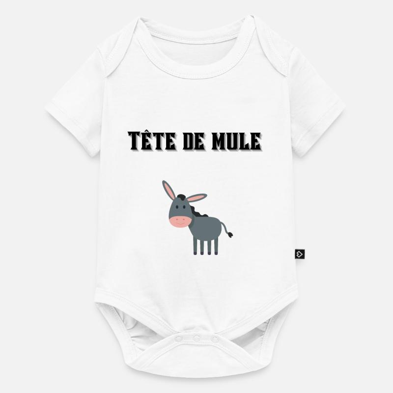 Tête de mule ! 🐴🐎 - Body à manches courtes Premium Bébé - blanc