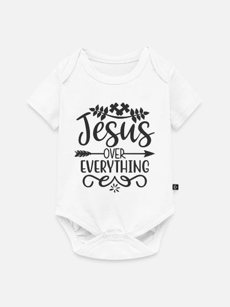 Jesus über alles - Baby Premium Kurzarmbody - Weiß