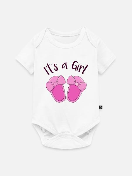 Es ist ein Mädchen! - Baby Premium Kurzarmbody - Weiß
