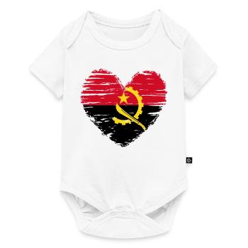 Angola Heart Flag Flag Coat of Arms - Baby Premium short-sleeve bodysuit - white - Front