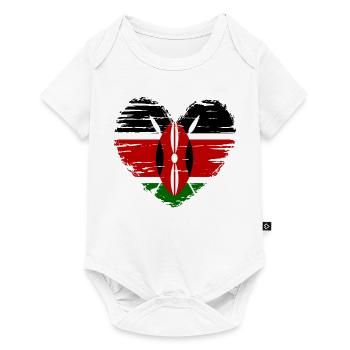 Kenya Heart Flag Flag Coat of Arms - Baby Premium short-sleeve bodysuit - white - Front