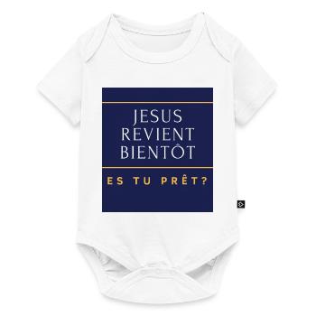 jesus revient bientôt - Body à manches courtes Premium Bébé - blanc - Devant