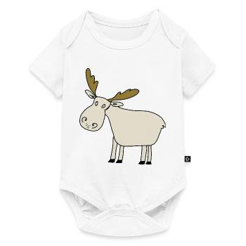 Elch - Baby Premium Kurzarmbody - Weiß - Vorne