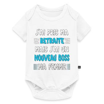 ▶ Retraite - Cadeau Retraite - Humour Homme - Body à manches courtes Premium Bébé - blanc - Devant