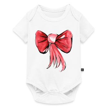 Schleife Aquarell Gemalt - Baby Premium Kurzarmbody - Weiß - Vorne