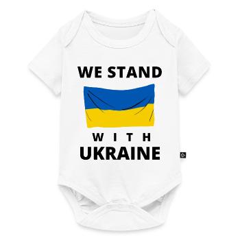 Ukraine Flag. we stand with ukraine - Baby Premium short-sleeve bodysuit - white - Front