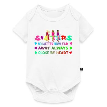 Schwestern T-shirt Partnerlook Geschenk Englisch - Baby Premium Kurzarmbody - Weiß - Vorne
