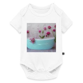 Fleurs dans la baignoire Rose Magnifique - Body à manches courtes Premium Bébé - blanc - Devant