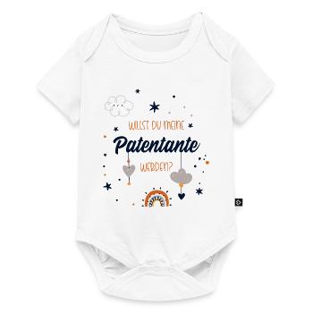 Willst du meine Patentante sein? Patentante fragen - Baby Premium Kurzarmbody - Weiß - Vorne