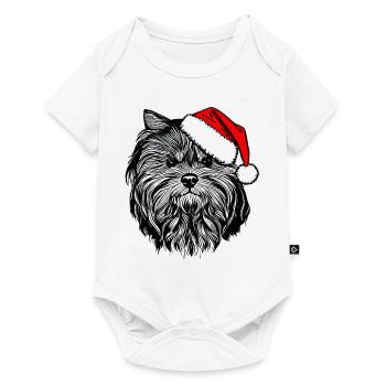 Weihnachten Hund süß lustig Hunde Tier Welpe 12 - Baby Premium Kurzarmbody - Weiß - Vorne