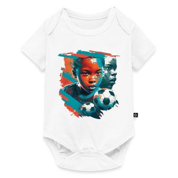 Junge Fußball Geschenk - Baby Premium Kurzarmbody - Weiß - Vorne