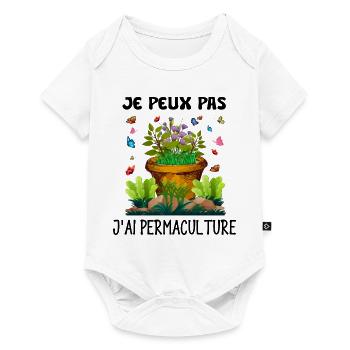 je peux pas j'ai permaculture - Body à manches courtes Premium Bébé - blanc - Devant