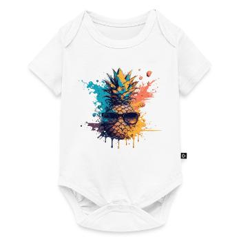 Drôle de fruit d’ananas - Body à manches courtes Premium Bébé - blanc - Devant