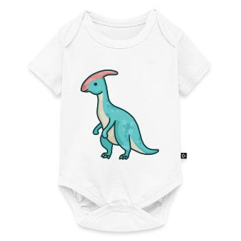 hugadino Parasaurolophus dino, cute dinosaur - Baby Premium short-sleeve bodysuit - white - Front