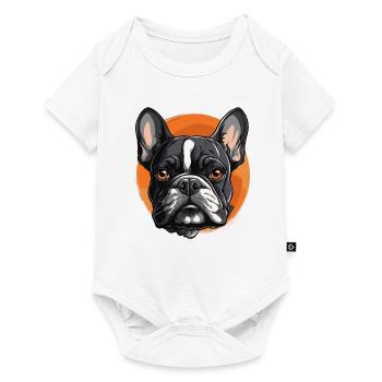 Portrait Bouledogue Français - Body à manches courtes Premium Bébé - blanc - Devant