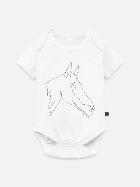 Pferdekopf Harlekin Rouge - Baby Premium Kurzarmbody - Weiß