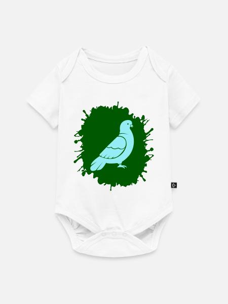 splatter taube - Baby Premium Kurzarmbody - Weiß