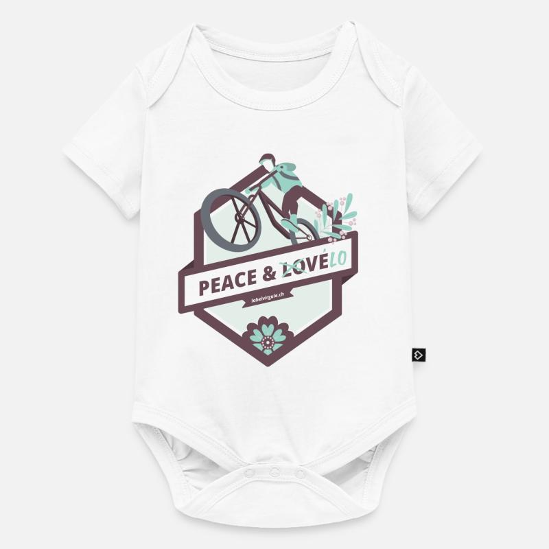 Peace & Vélo - Body à manches courtes Premium Bébé - blanc
