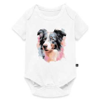 Border Collie Dog - Baby Premium short-sleeve bodysuit - white - Front