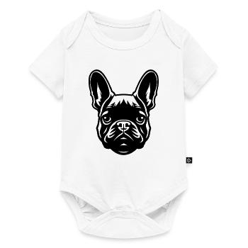 Portrait Bouledogue Français - Body à manches courtes Premium Bébé - blanc - Devant