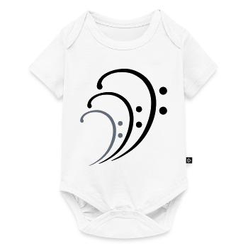 3 Clé de Musique de Fa Trois Notes de Musique Notes de Musique - Body à manches courtes Premium Bébé - blanc - Devant