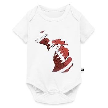 Michigan (USA) | echter Football | Landkarte - Baby Premium Kurzarmbody - Weiß - Vorne