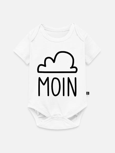 Moin mit Wolke - Baby Premium Kurzarmbody - Weiß