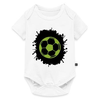 splatter fußball - Baby Premium Kurzarmbody - Weiß - Vorne