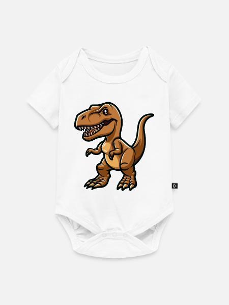 T rex - Baby Premium Kurzarmbody - Weiß