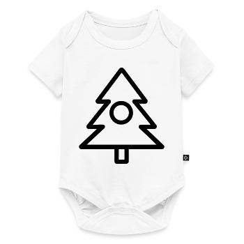 Weihnachtsbaum - Baby Premium Kurzarmbody - Weiß - Vorne