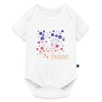 Skiing Ski fahren - Baby Premium Kurzarmbody - Weiß - Vorne