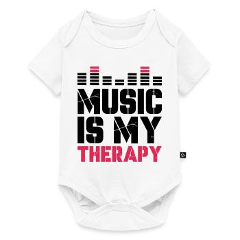 music is my therapy - Baby Premium short-sleeve bodysuit - white - Front