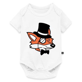 Fox Red Fox Sir Mr. Top Hat Monocle Glasses - Baby Premium short-sleeve bodysuit - white - Front