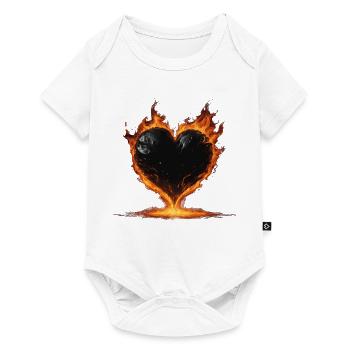 Cœur brûlant noir - Body à manches courtes Premium Bébé - blanc - Devant