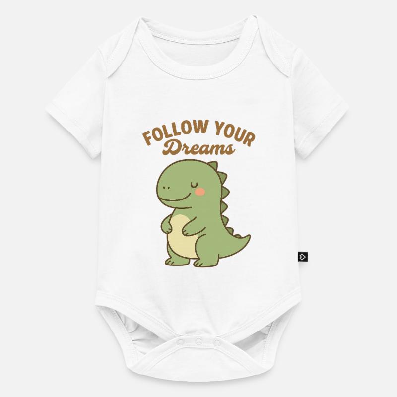 Suivez vos rêves - Cute Dino Design - Body à manches courtes Premium Bébé - blanc