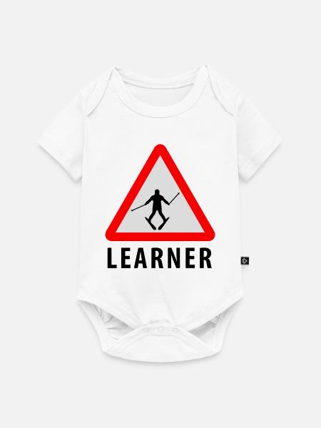 Ski Learner - Baby Premium Kurzarmbody - Weiß
