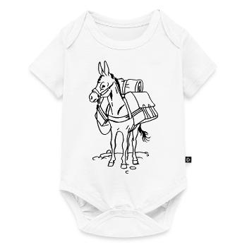 Packesel - Baby Premium Kurzarmbody - Weiß - Vorne