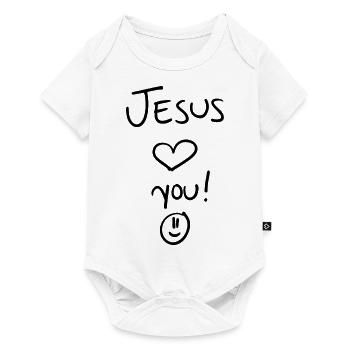 Jésus t'aime - Body à manches courtes Premium Bébé - blanc - Devant