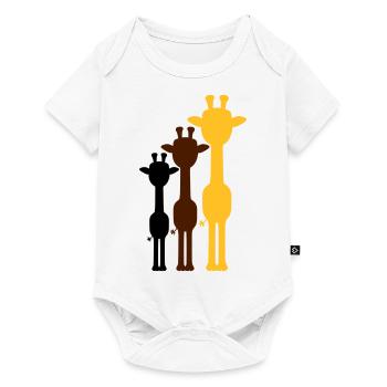 3 Couleurs Cool Girafe Contour Ombre Silhouette - Body à manches courtes Premium Bébé - blanc - Devant