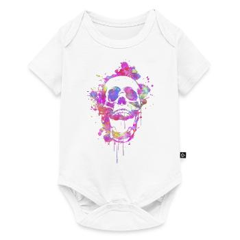 Cool & Trendy Abstrait Watercolor Skull - Body à manches courtes Premium Bébé - blanc - Devant