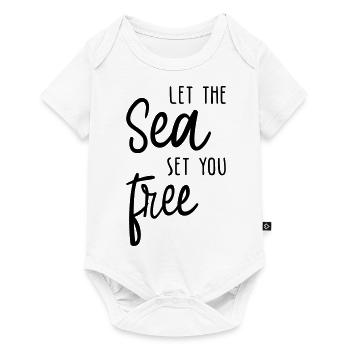 Laisse la mer te rendre libre ! - Body à manches courtes Premium Bébé - blanc - Devant