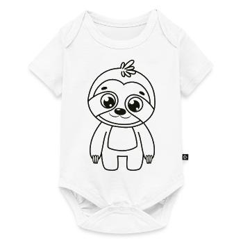 Süßer Faultier - Baby Premium Kurzarmbody - Weiß - Vorne