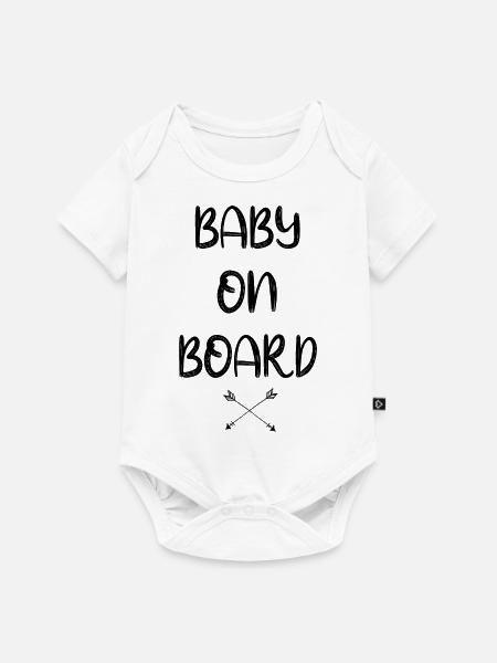 Baby On Board Pfeile - Baby Premium Kurzarmbody - Weiß