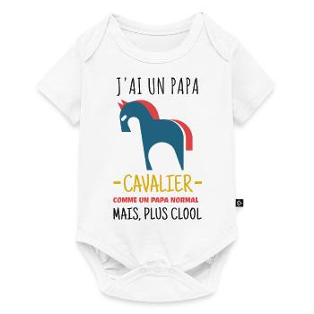 Papa cavalier trop Cool - Body à manches courtes Premium Bébé - blanc - Devant