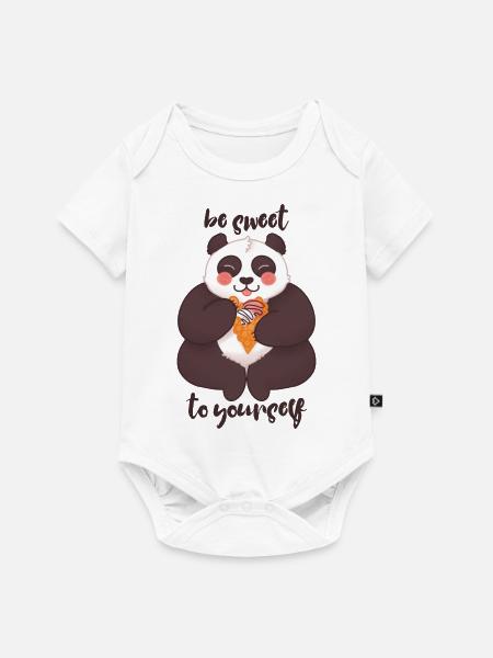 Be Sweet To Yourself - Panda - Baby Premium Kurzarmbody - Weiß