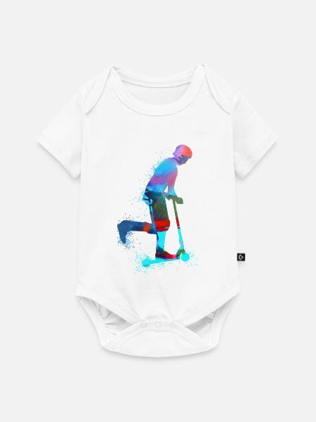 Stuntscooter,Trickscooter,tricks,stunt,e-scooter, - Baby Premium Kurzarmbody - Weiß